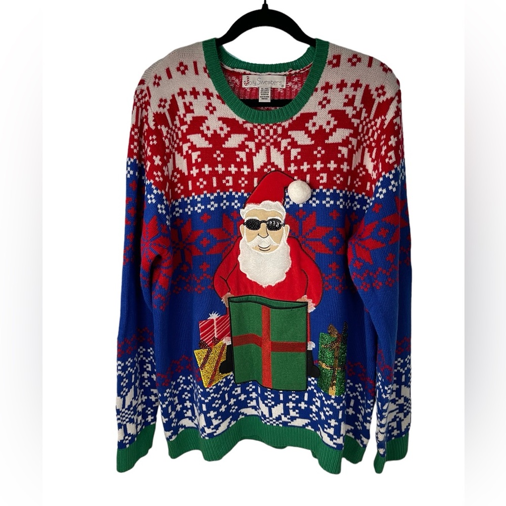 jolly sweaters holiday‎ Santa ugly christmas pullover XL BoxBZ